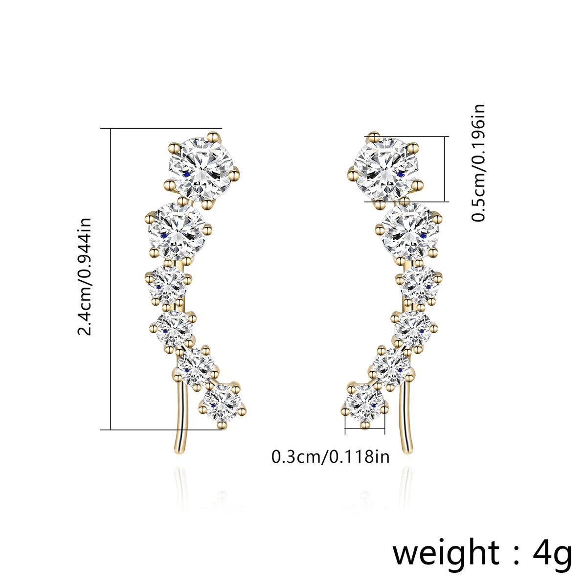 1 Pair Elegant Luxurious Round Plating Inlay Copper Zircon Gold Plated Ear Studs