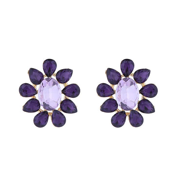 1 Pair Elegant Luxurious Simple Style Flower Inlay Rhinestone Rhinestones Ear Studs