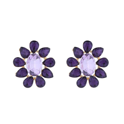 1 Pair Elegant Luxurious Simple Style Flower Inlay Rhinestone Rhinestones Ear Studs