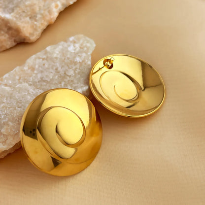 1 Pair Elegant Luxurious Simple Style Geometric Plating 304 Stainless Steel 18K Gold Plated Ear Studs