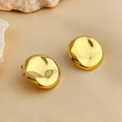 1 Pair Elegant Luxurious Simple Style Geometric Plating 304 Stainless Steel 18K Gold Plated Ear Studs