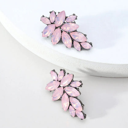 1 Pair Elegant Luxurious Simple Style Geometric Spray Paint Plating Inlay Zinc Alloy Rhinestones Ear Studs