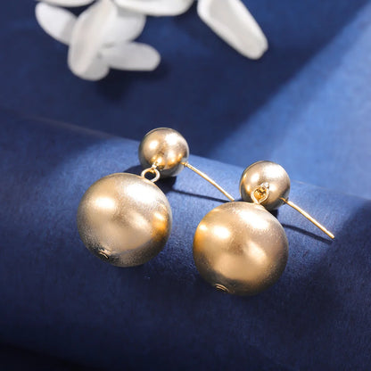 1 Pair Elegant Luxurious Solid Color Plating Copper 18K Gold Plated Drop Earrings