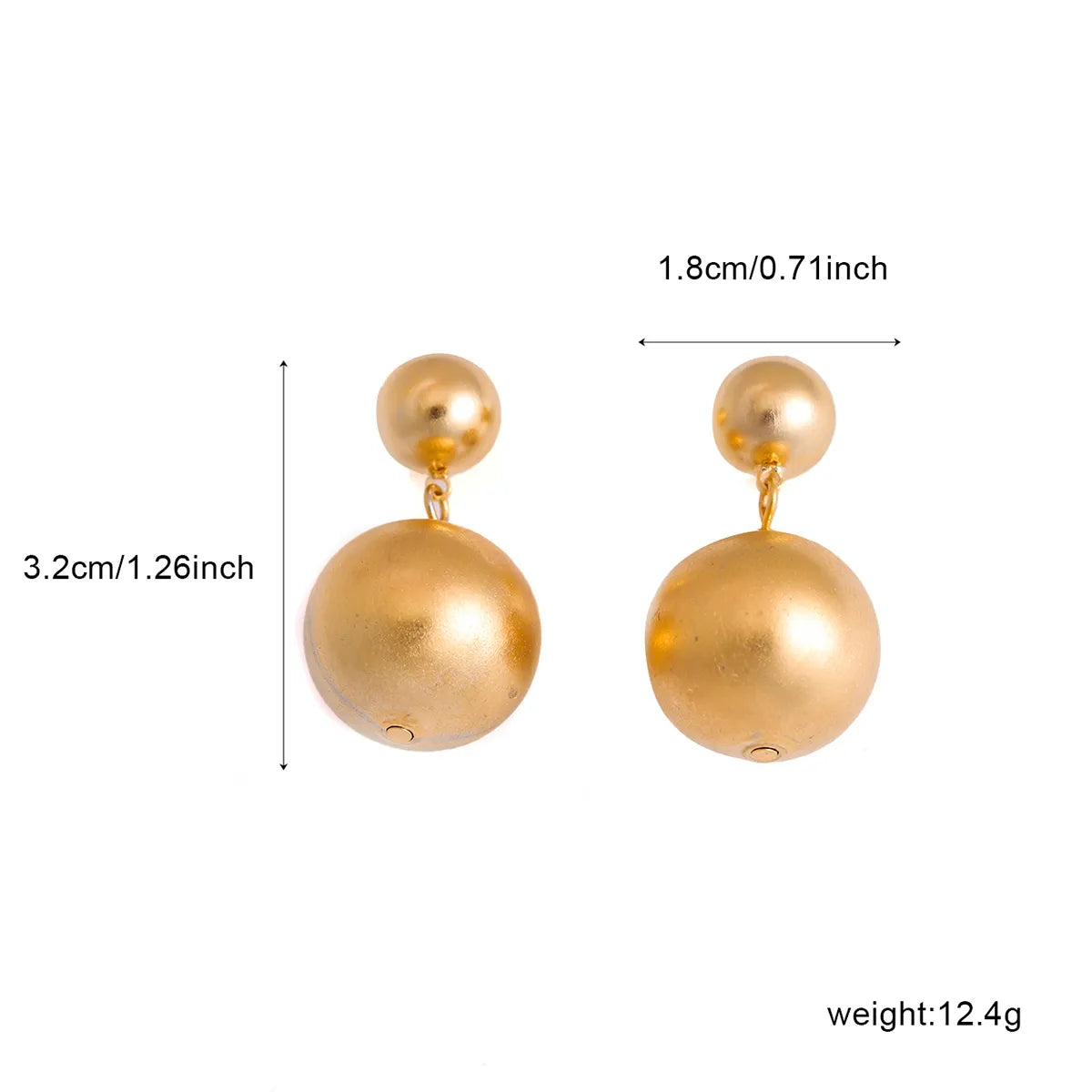 1 Pair Elegant Luxurious Solid Color Plating Copper 18K Gold Plated Drop Earrings