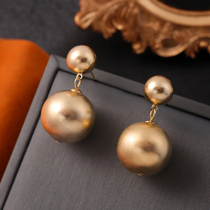 1 Pair Elegant Luxurious Solid Color Plating Copper 18K Gold Plated Drop Earrings