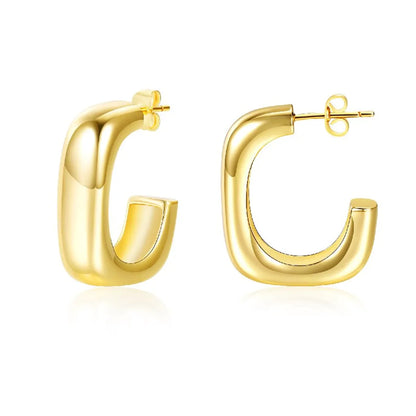 1 Pair Elegant Luxurious Square Plating Metal Copper Brass 18k Gold Plated Gold Plated Ear Studs