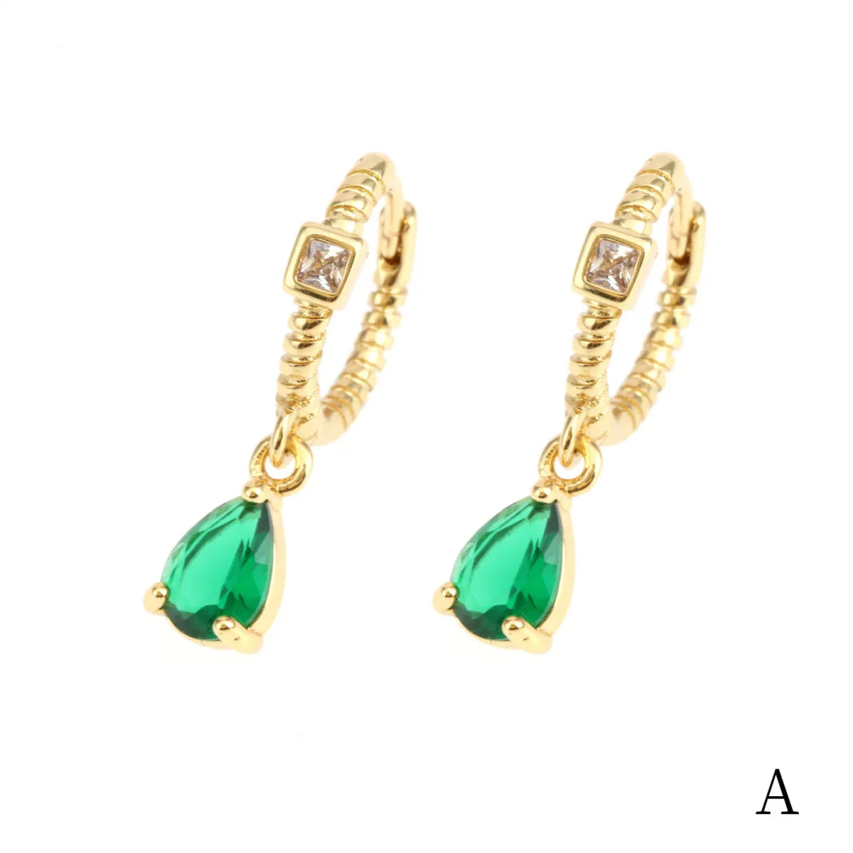 1 Pair Elegant Luxurious Streetwear Water Droplets Plating Inlay Copper Zircon 18k Gold Plated Drop Earrings