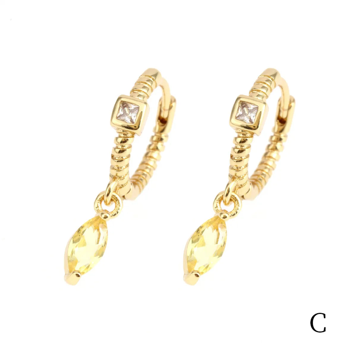 1 Pair Elegant Luxurious Streetwear Water Droplets Plating Inlay Copper Zircon 18k Gold Plated Drop Earrings