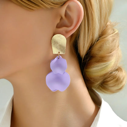 1 Pair Elegant Luxurious Sweet Petal Alloy Dangling Earrings