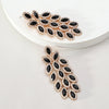 1 Pair Elegant Maple Leaf Plating Hollow Out Inlay Zinc Alloy Rhinestones Drop Earrings