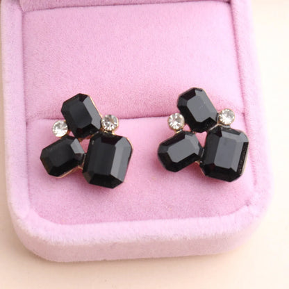 1 Pair Elegant Modern Style Classic Style Geometric Flower Plating Inlay Alloy Crystal Rhinestones Ear Studs