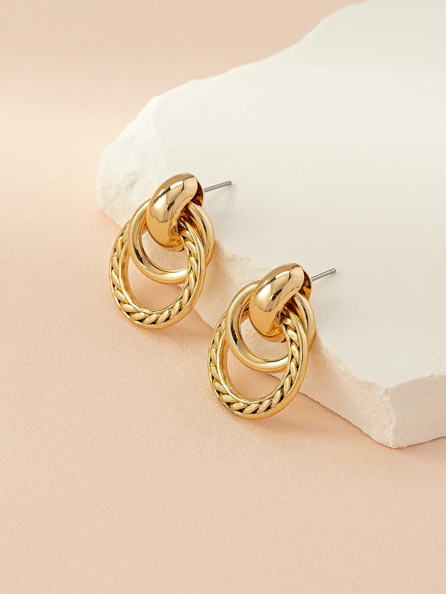 1 Pair Elegant Modern Style Classic Style Round Iron Ear Studs