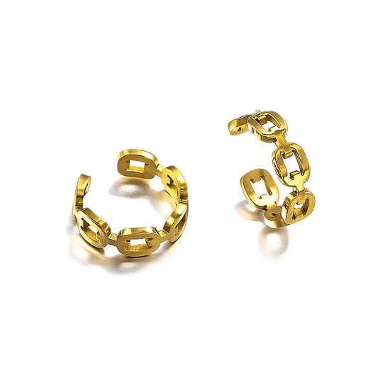 1 Pair Elegant Modern Style Simple Style Geometric Plating 304 Stainless Steel 18K Gold Plated Ear Cuffs