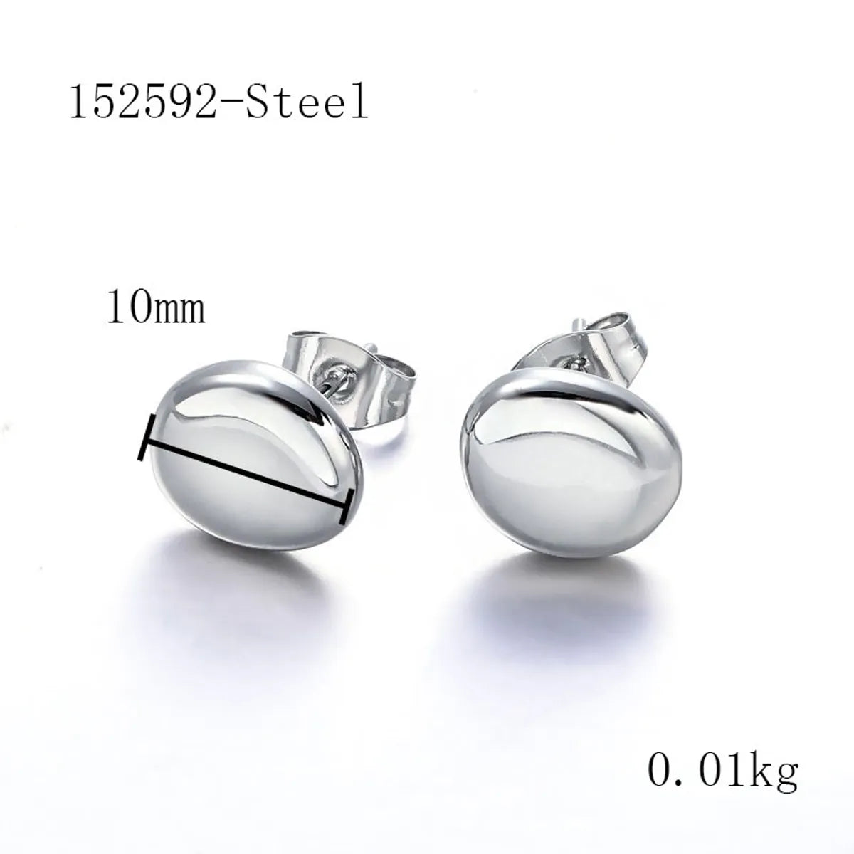 1 Pair Elegant Modern Style Simple Style Oval Plating 304 Stainless Steel 18K Gold Plated Ear Studs