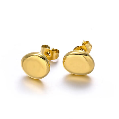 1 Pair Elegant Modern Style Simple Style Oval Plating 304 Stainless Steel 18K Gold Plated Ear Studs