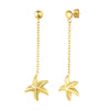 1 Pair Elegant Modern Style Simple Style Round Starfish Plating Stainless Steel Drop Earrings