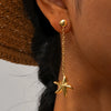 1 Pair Elegant Modern Style Simple Style Round Starfish Plating Stainless Steel Drop Earrings