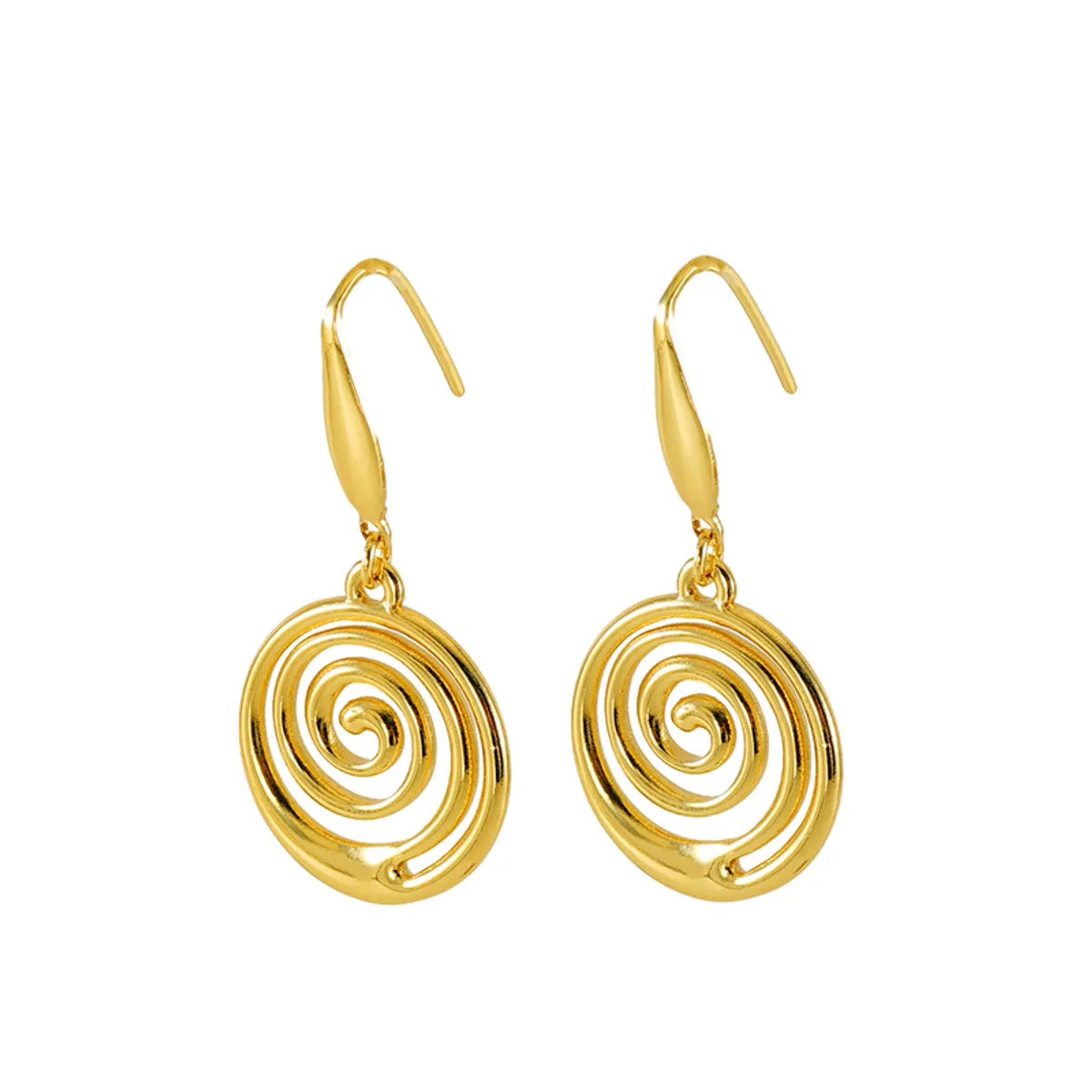 1 Pair Elegant Modern Style Spiral Plating 304 Stainless Steel Titanium Steel 18K Gold Plated Drop Earrings