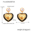 1 Pair Elegant Modern Style Streetwear Heart Shape Plating Inlay Copper Glass Stone 18K Gold Plated Drop Earrings