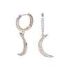 1 Pair Elegant Moon Inlay Sterling Silver Zircon Earrings