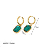 1 Pair Elegant Nordic Style Roman Style Geometric Plating Inlay 201 Stainless Steel Zircon 18K Gold Plated Drop Earrings