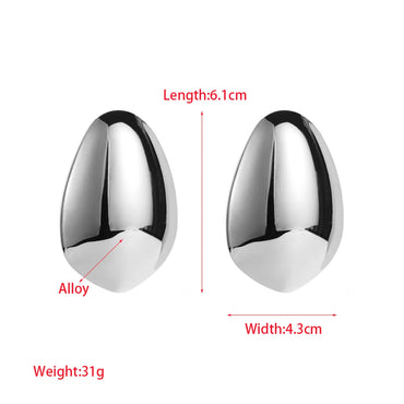 1 Pair Elegant Oval Plating Alloy Ear Studs