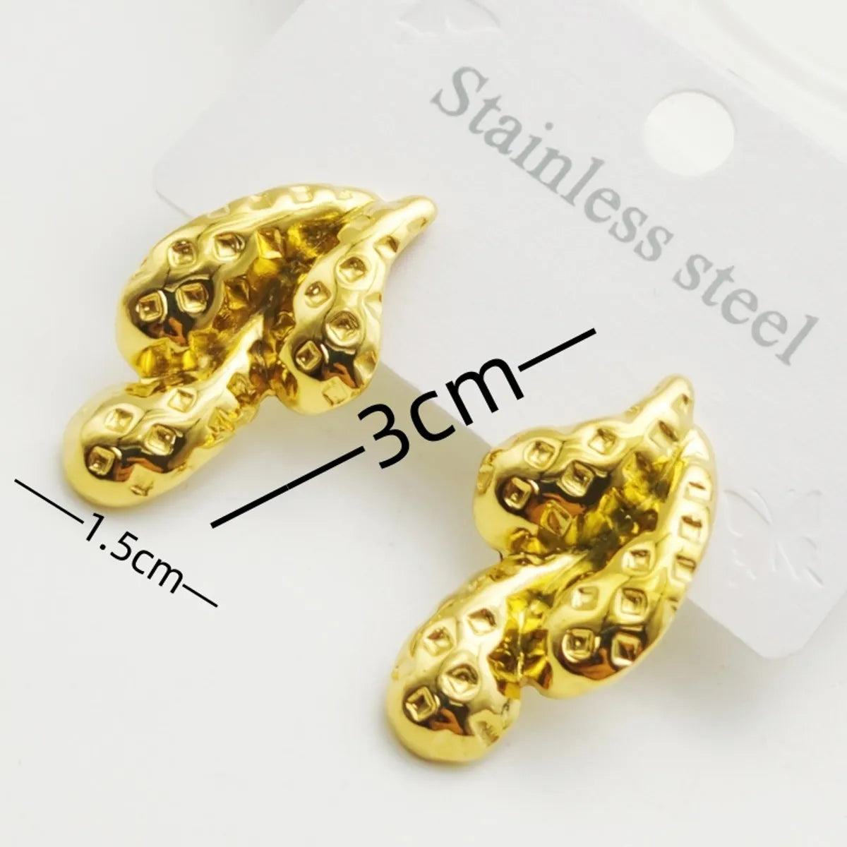 1 Pair Elegant Paisley Water Droplets 304 Stainless Steel 18K Gold Plated Ear Studs