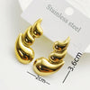 1 Pair Elegant Paisley Water Droplets 304 Stainless Steel 18K Gold Plated Ear Studs