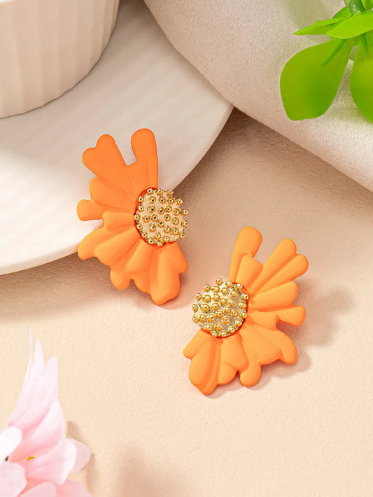 1 Pair Elegant Pastoral Flower Ferroalloy Ear Studs