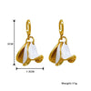 1 Pair Elegant Pastoral Flower Plating Alloy Gold Plated Drop Earrings