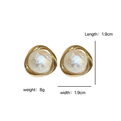 1 Pair Elegant Pearl Alloy Ear Studs