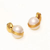1 Pair Elegant Princess Geometric Inlay Copper Alloy Artificial Pearls Zircon Ear Studs