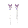 1 Pair Elegant Princess Sweet Butterfly Plating Inlay Alloy Artificial Pearls Rhinestones Drop Earrings