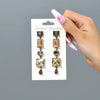 1 Pair Elegant Punk Square Tassel Plating Inlay Zinc Alloy Glass Dangling Earrings