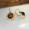 1 Pair Elegant Retro Classic Style Round Inlay Copper Artificial Gemstones Drop Earrings