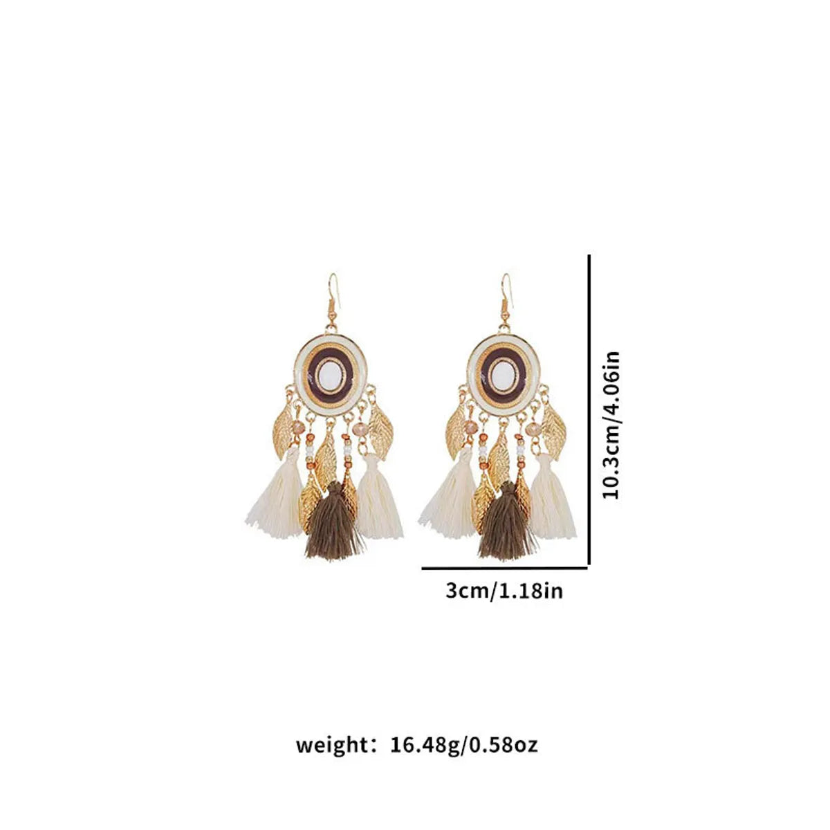 1 Pair Elegant Retro Ethnic Style Leaf Alloy Wood Shell Drop Earrings