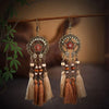 1 Pair Elegant Retro Ethnic Style Leaf Alloy Wood Shell Drop Earrings