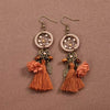 1 Pair Elegant Retro Ethnic Style Leaf Alloy Wood Shell Drop Earrings