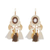 1 Pair Elegant Retro Ethnic Style Leaf Alloy Wood Shell Drop Earrings