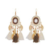 1 Pair Elegant Retro Ethnic Style Leaf Alloy Wood Shell Drop Earrings