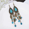 1 Pair Elegant Retro Ethnic Style Leaf Alloy Wood Shell Drop Earrings