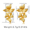 1 Pair Elegant Retro Flower Copper 18K Gold Plated Drop Earrings