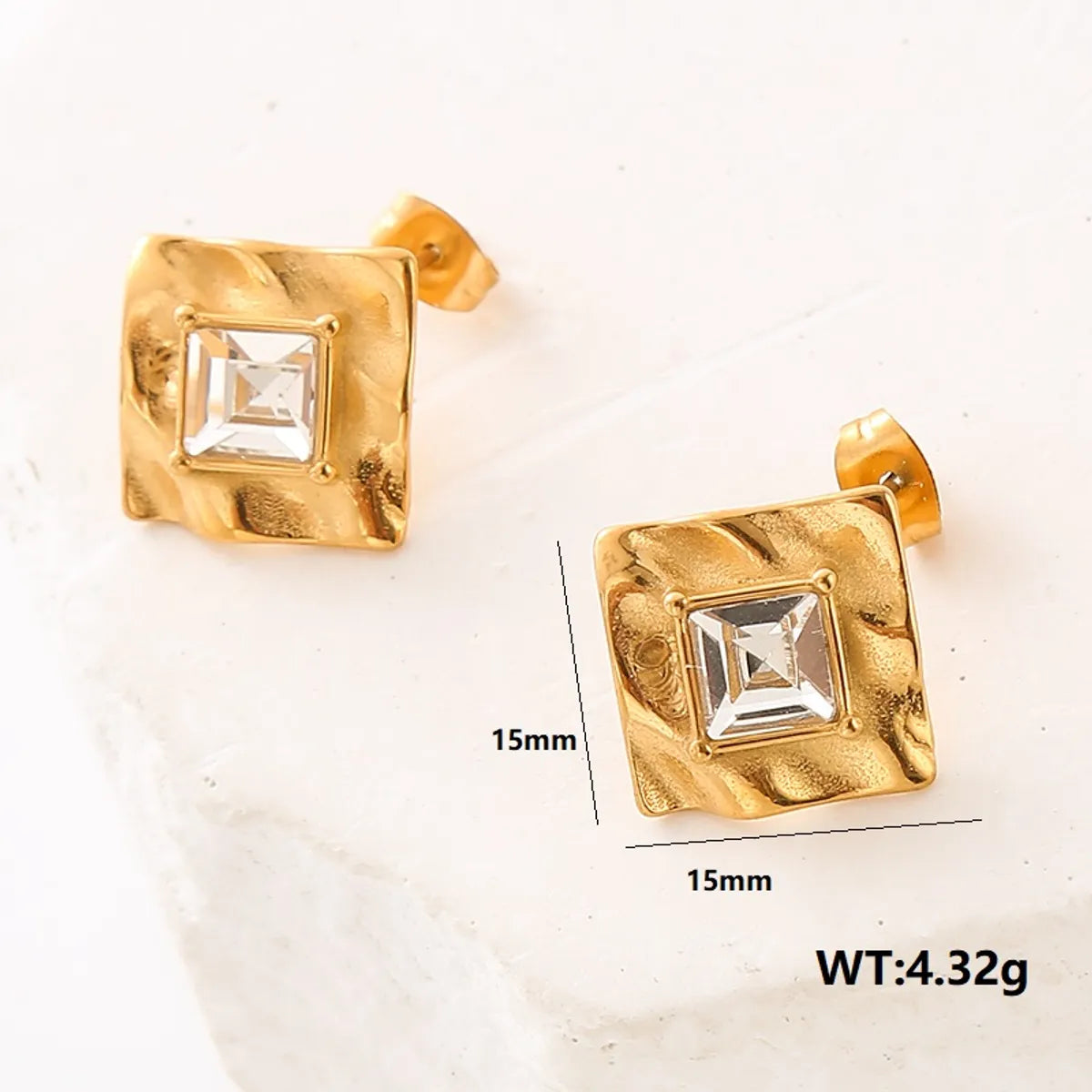 1 Pair Elegant Retro Geometric Inlay 304 Stainless Steel Artificial Pearls Zircon Ear Studs