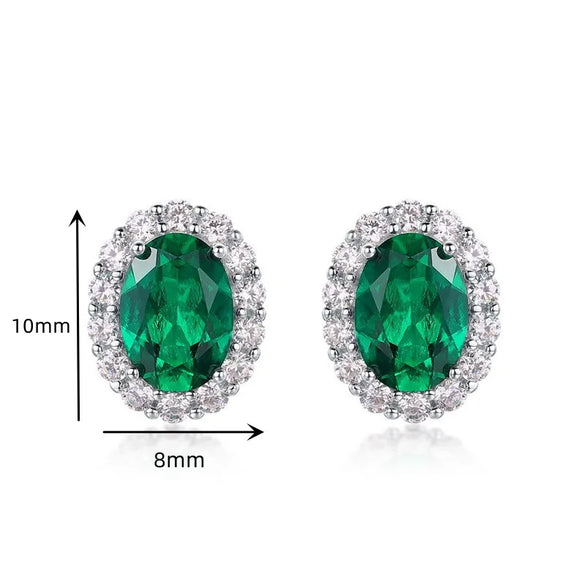 1 Pair Elegant Retro Geometric Inlay Sterling Silver Lab-Grown Gemstone Zircon White Gold Plated Silver Plated Ear Studs
