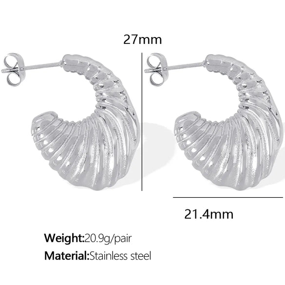 1 Pair Elegant Retro Modern Style Moon Plating 304 Stainless Steel 18K Gold Plated Earrings