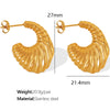 1 Pair Elegant Retro Modern Style Moon Plating 304 Stainless Steel 18K Gold Plated Earrings