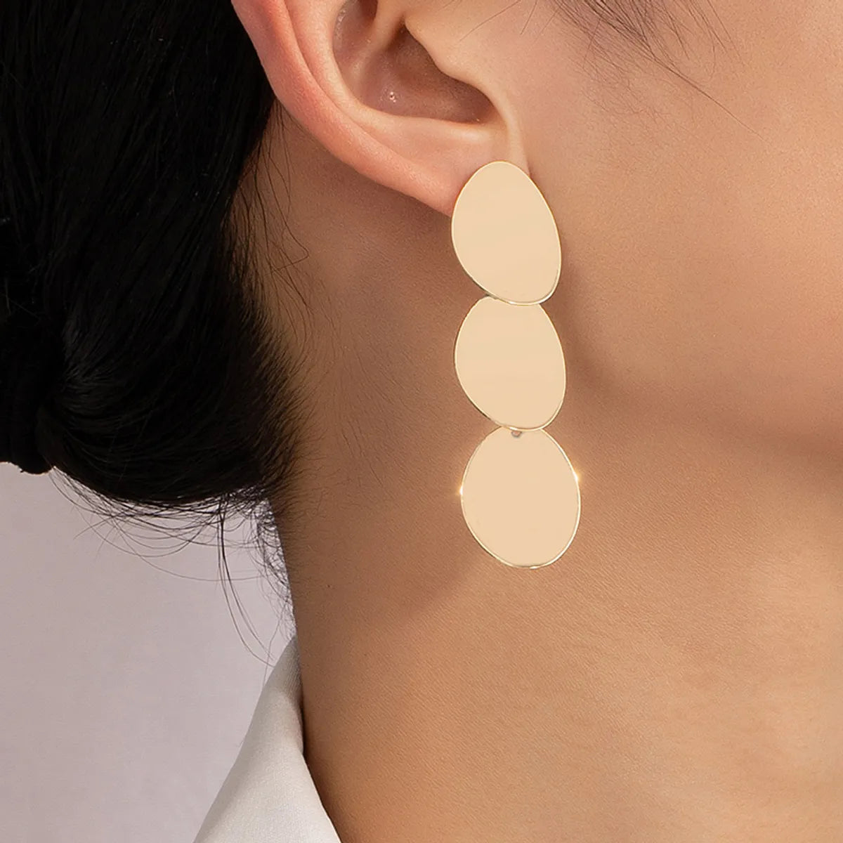 1 Pair Elegant Retro Oval Plating Alloy Drop Earrings