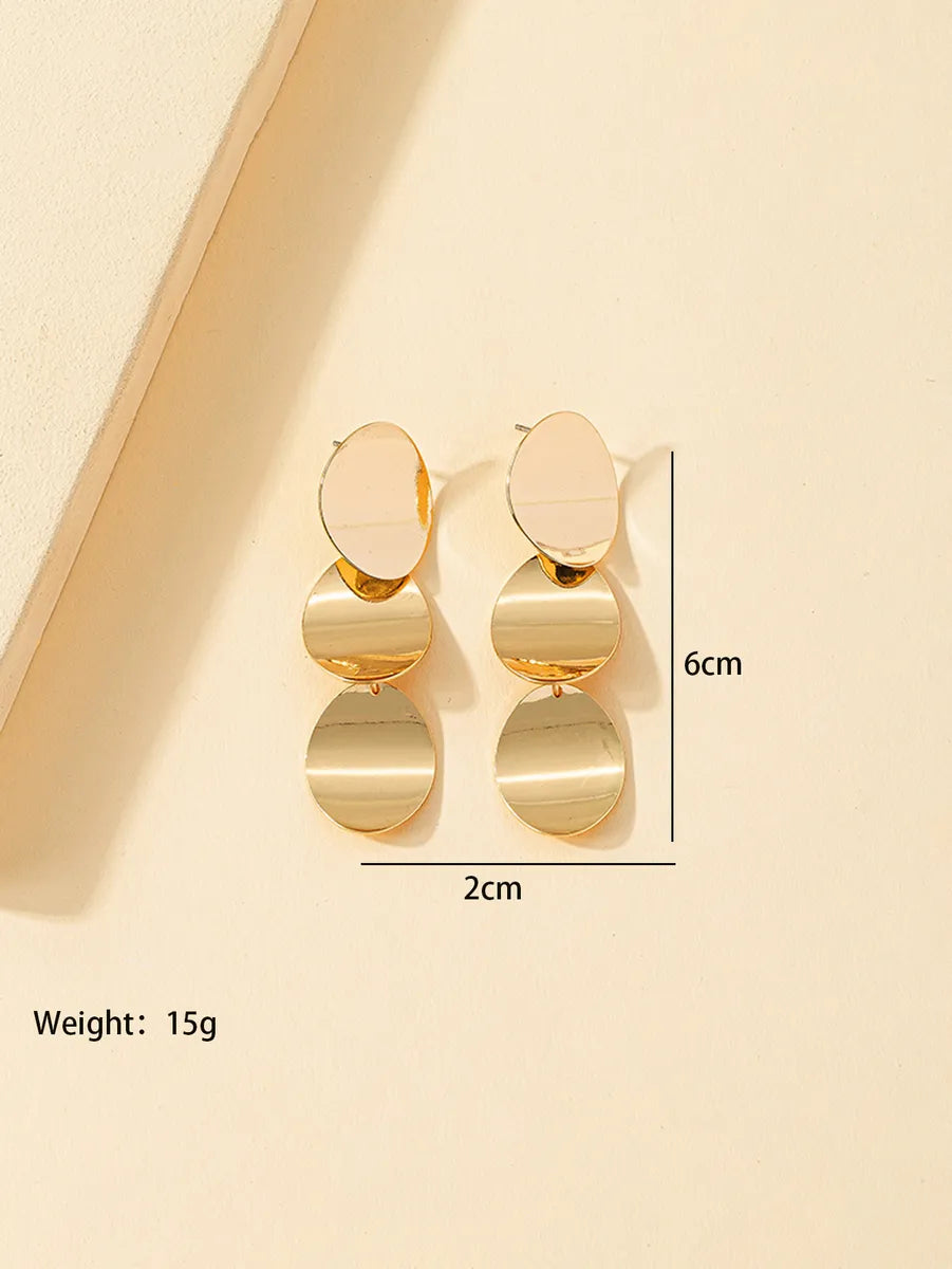 1 Pair Elegant Retro Oval Plating Alloy Drop Earrings