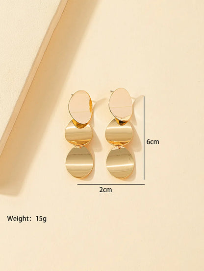 1 Pair Elegant Retro Oval Plating Alloy Drop Earrings