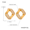 1 Pair Elegant Retro Simple Style Geometric Plating Inlay Titanium Steel Artificial Diamond 18K Gold Plated Ear Studs